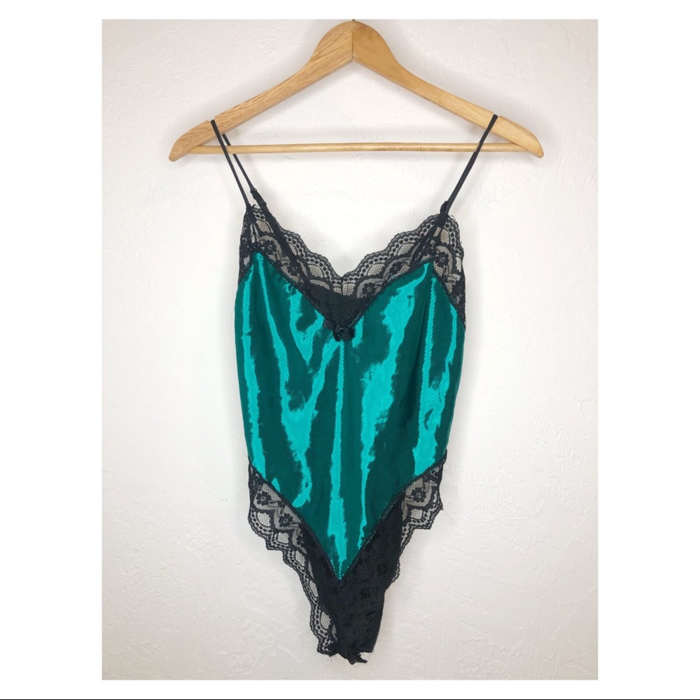 Shiny Green Vintage High Thigh Sexy Teddy